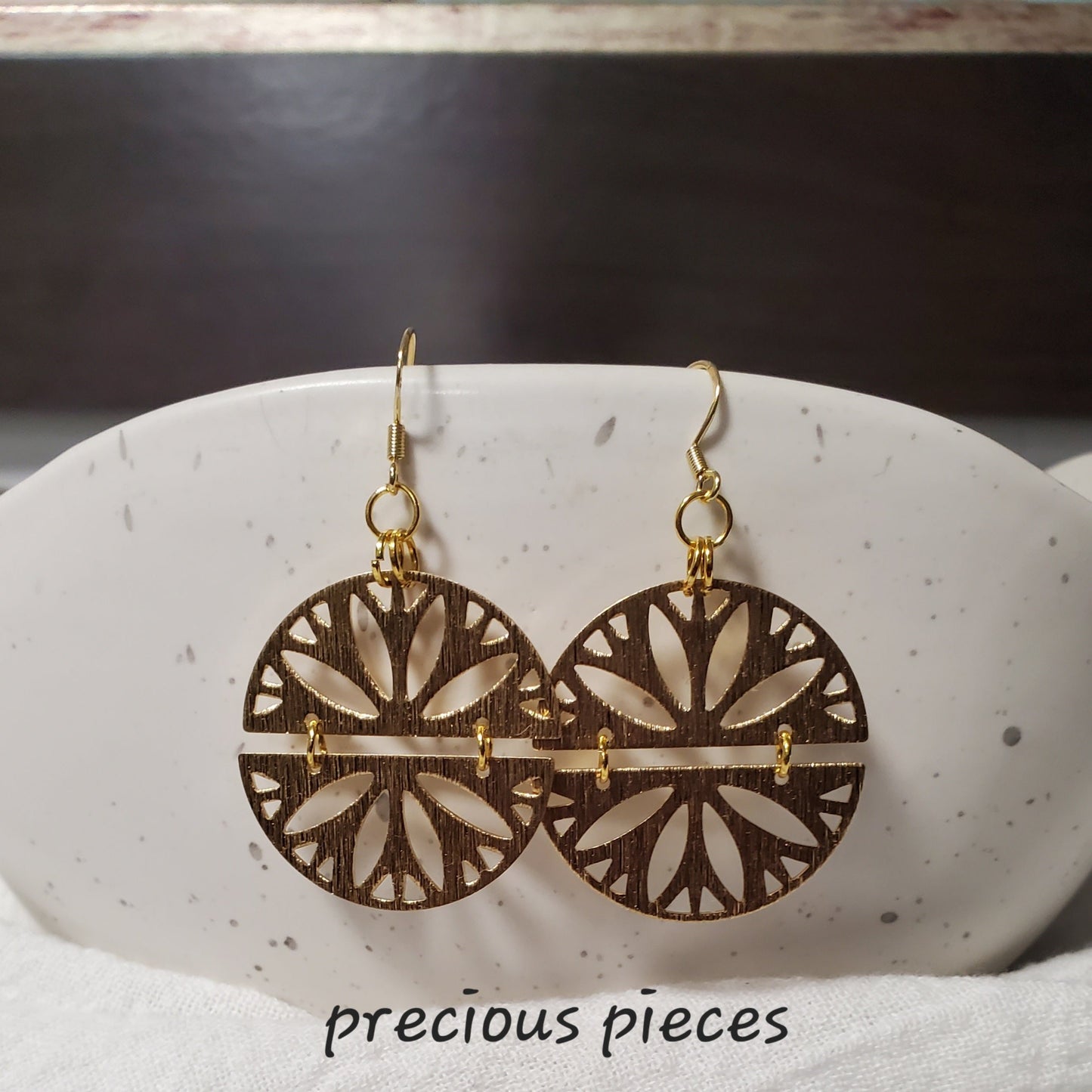 Brass Laser Cut Earrings