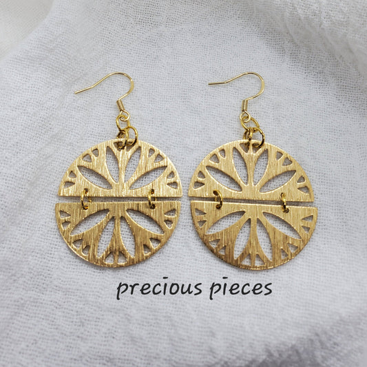 Brass Laser Cut Earrings