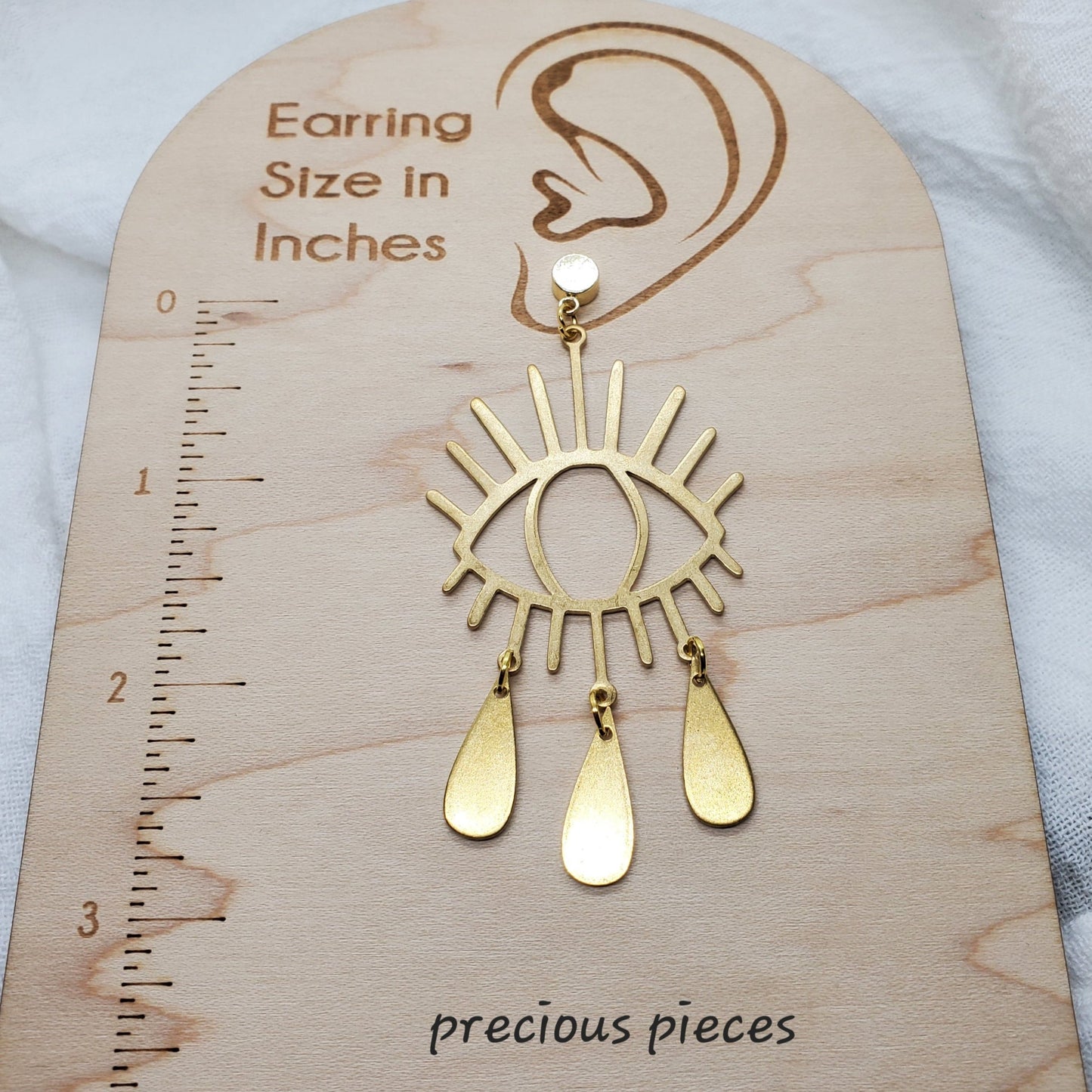 Evil Eye Tears of Brass Earrings