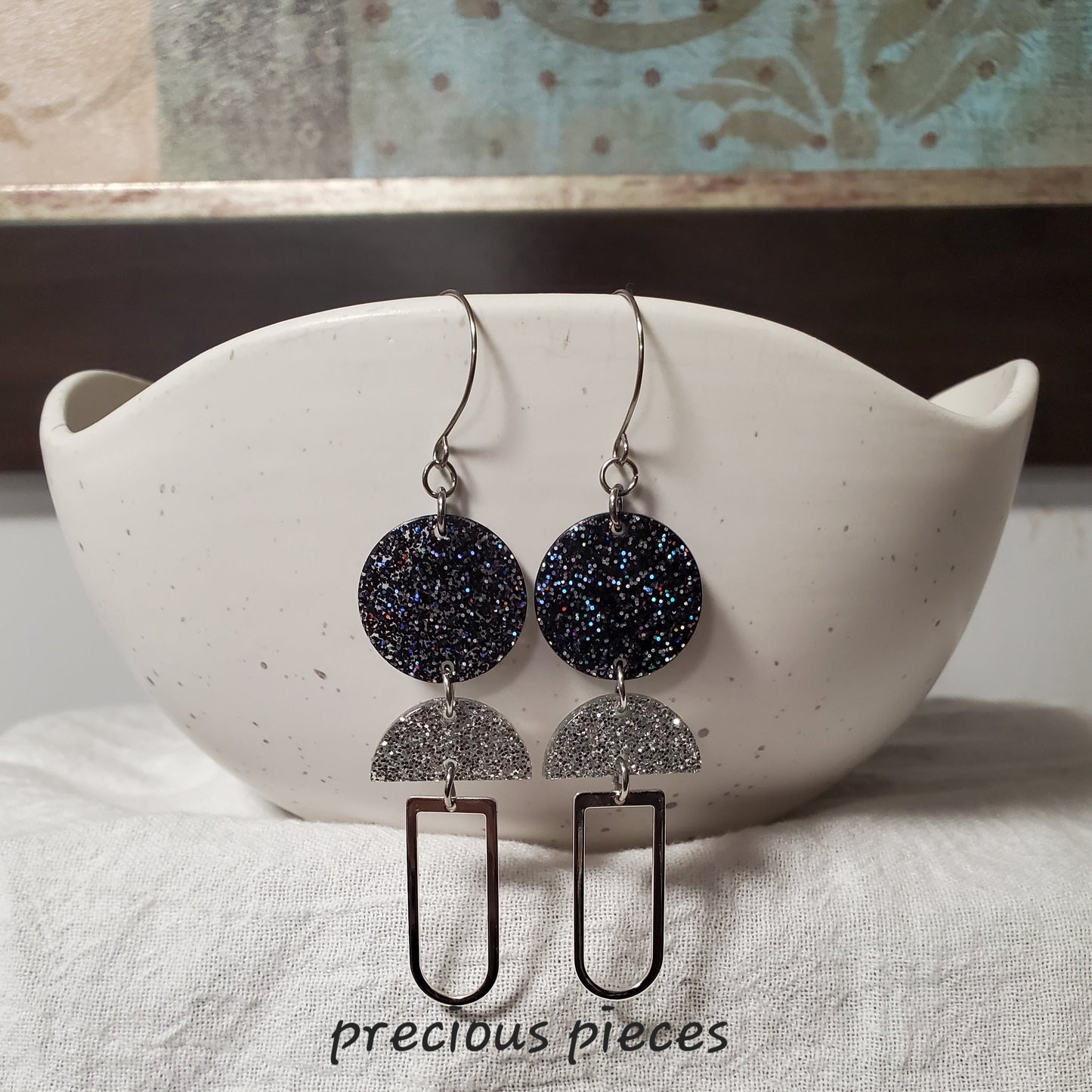 Glitter Dangle Earrings