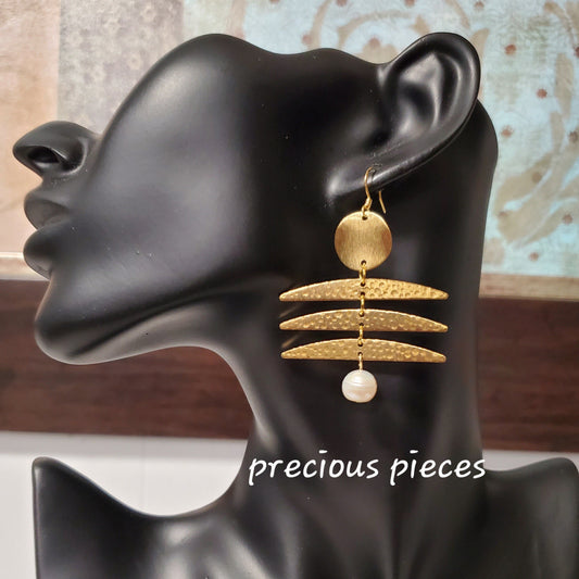 Three Stacks and Pearl Earrings