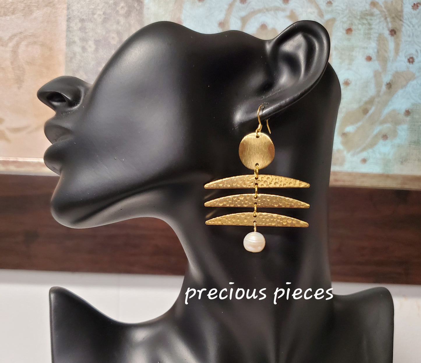 Three Stacks and Pearl Earrings