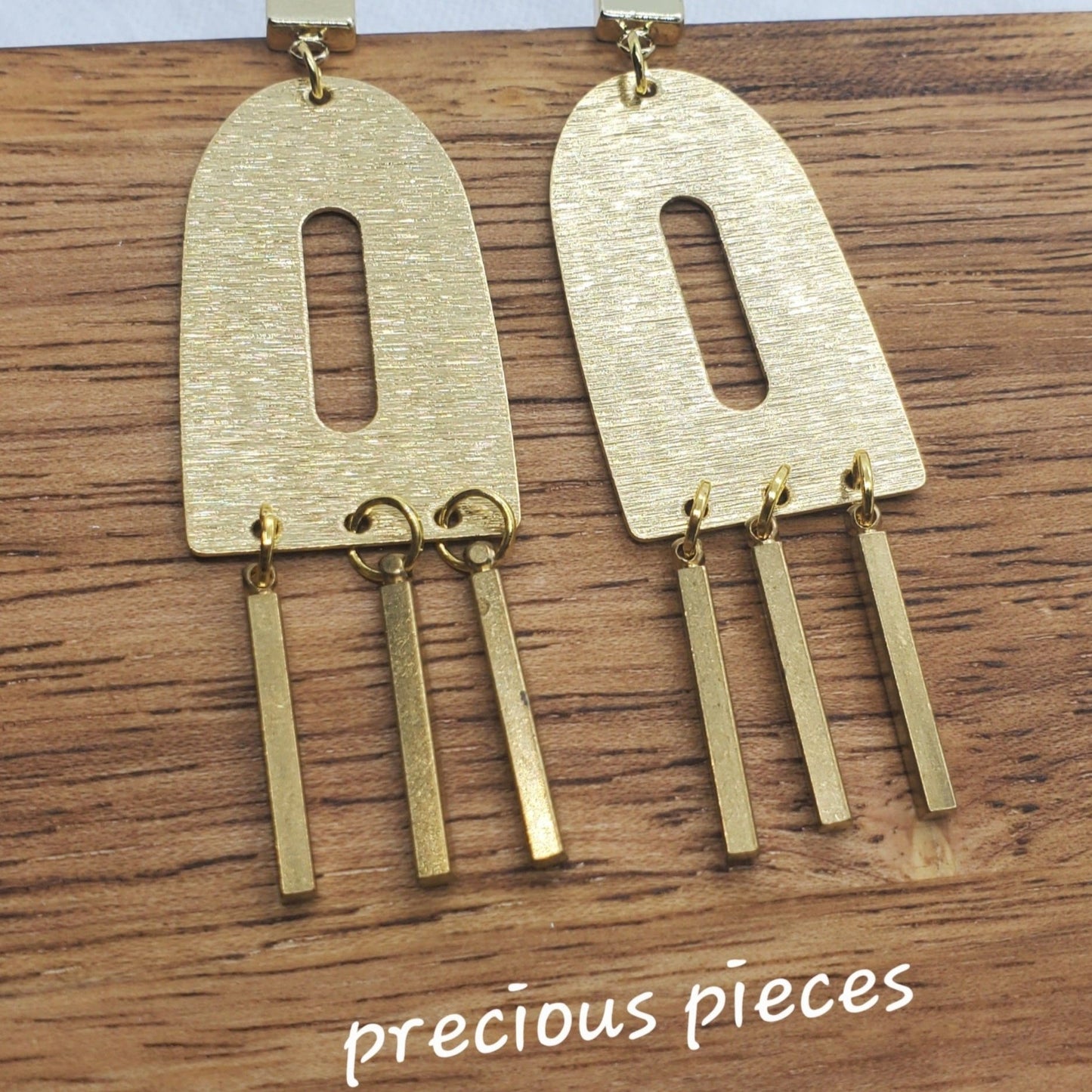 Brass Arch Fringe Earrings