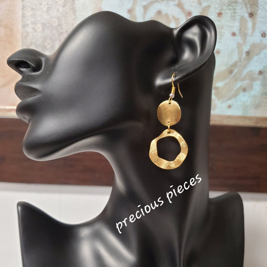 Brass Wavy Dangle Earrings