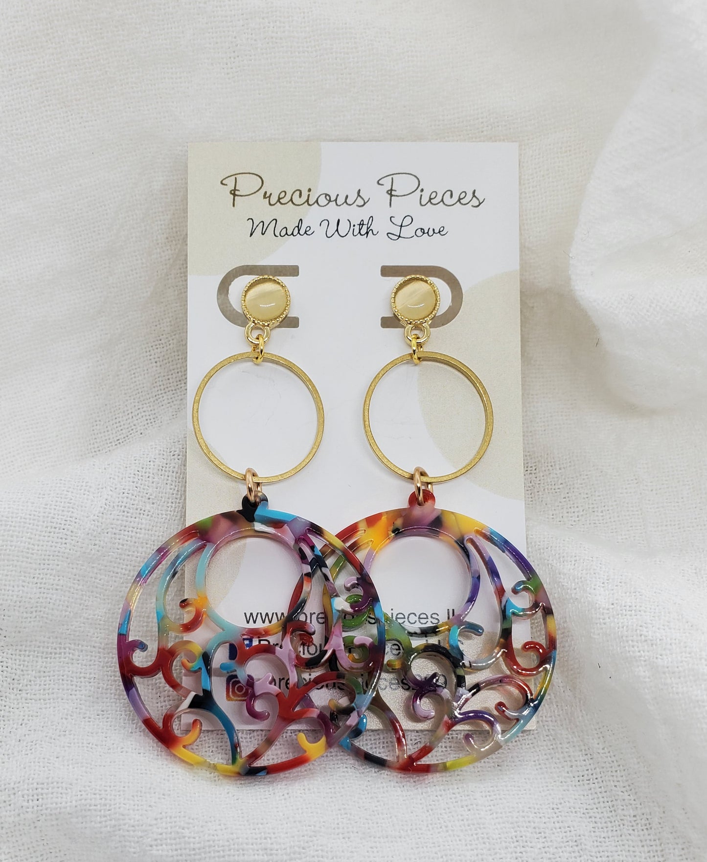 Multicolored Filigree Earrings