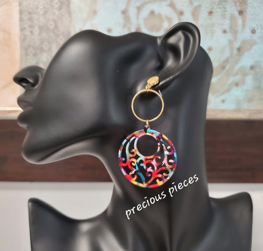 Multicolored Filigree Earrings