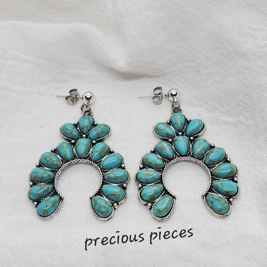 Turquoise Curved Earrings