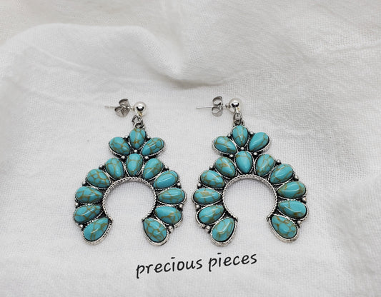 Turquoise Curved Earrings