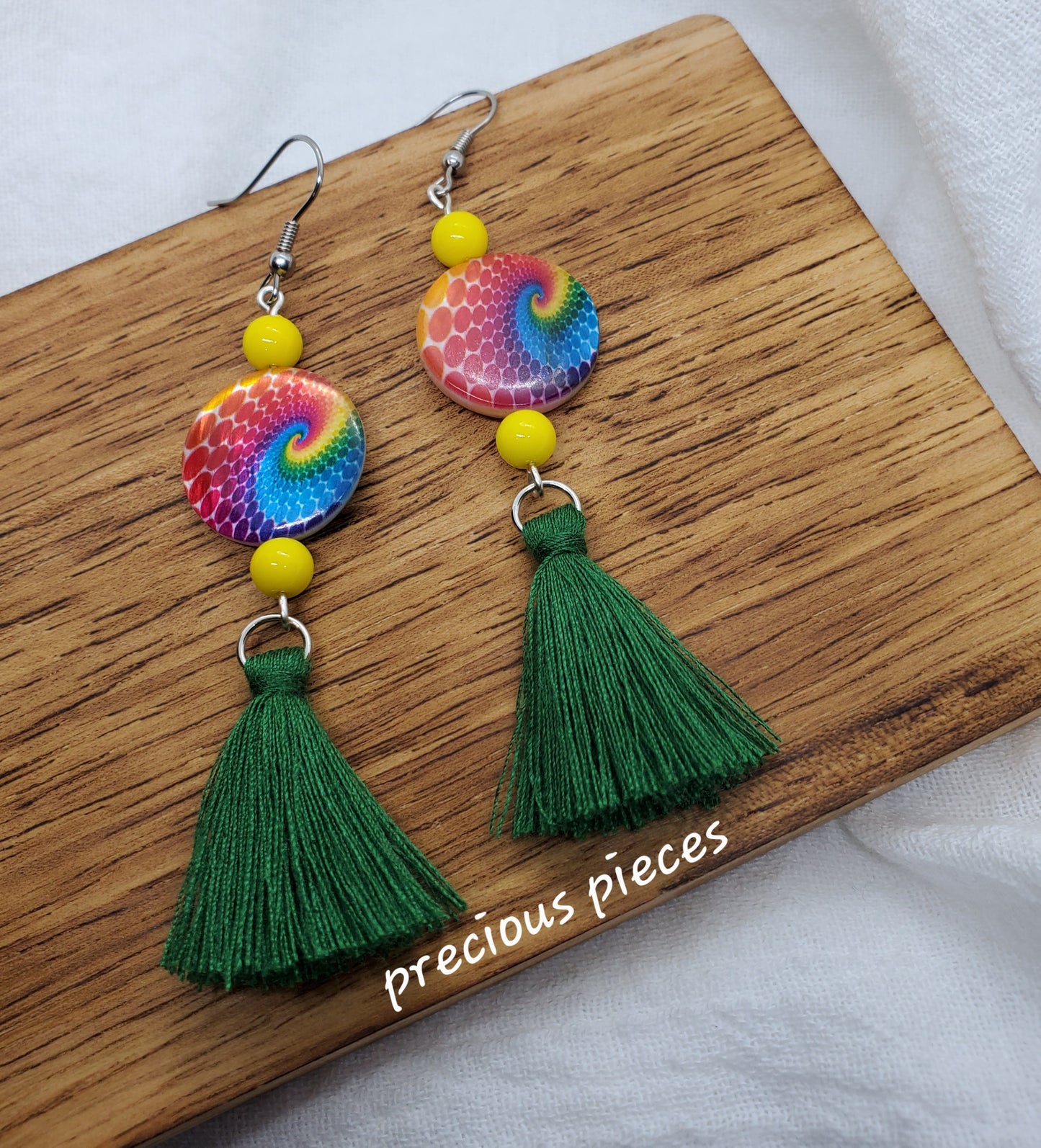 Tie-Dye Tassel Earrings