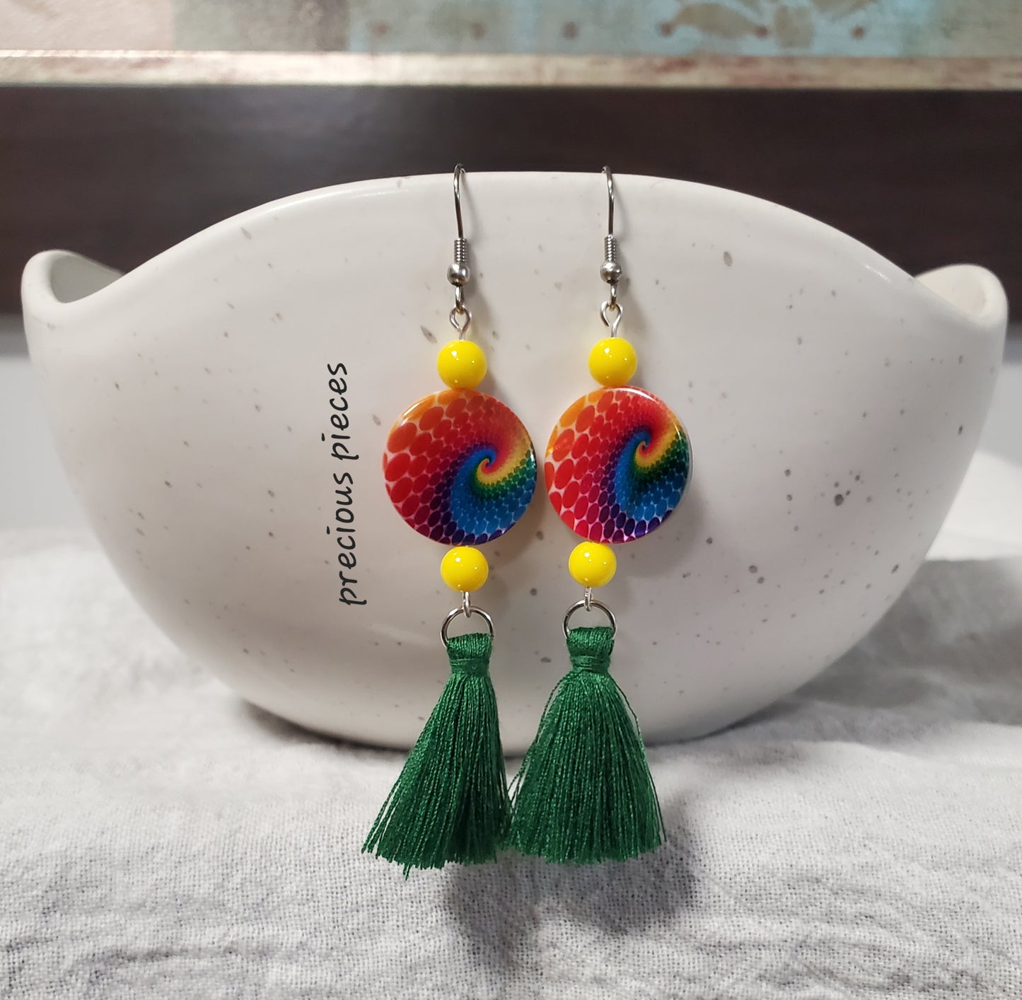 Tie-Dye Tassel Earrings