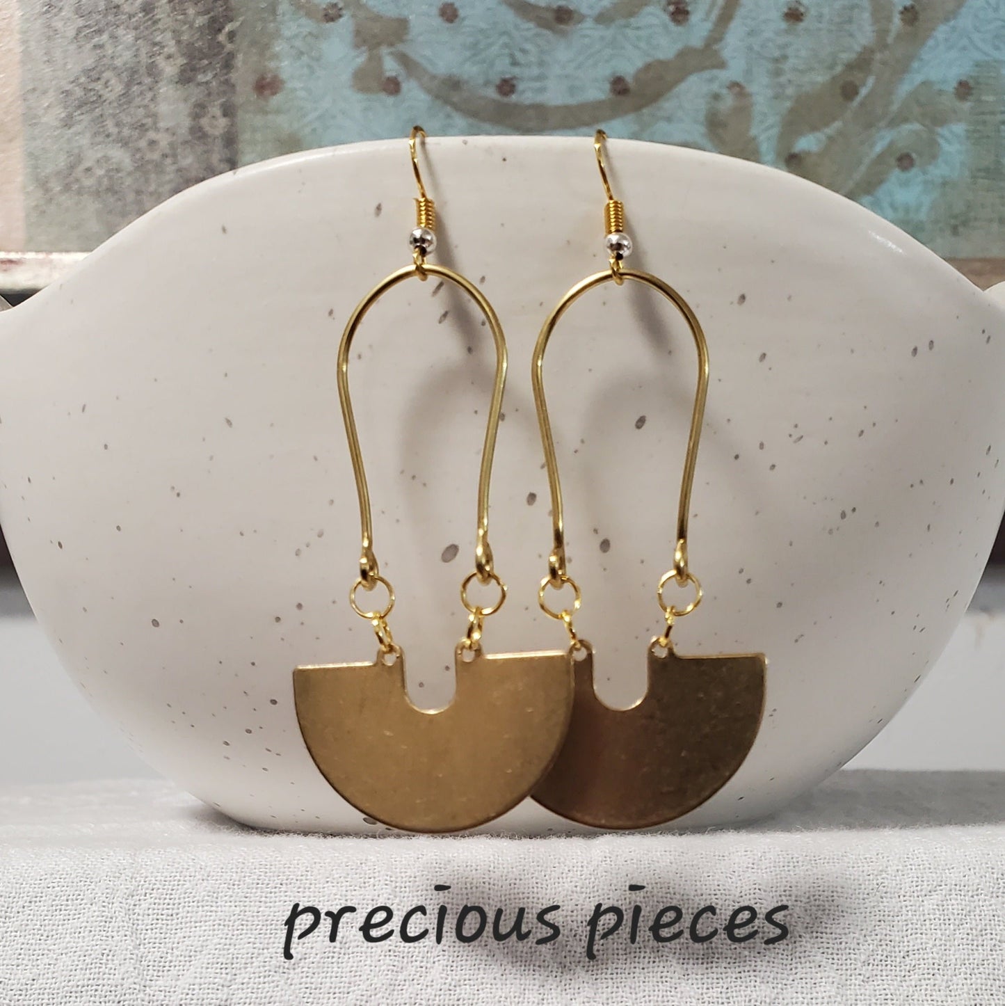 Brass Arch Dangle Earrings