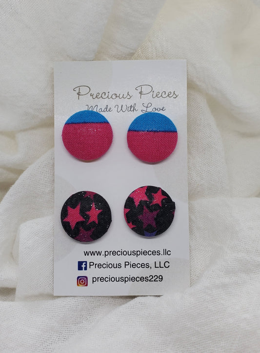 Stars and Strips Fabric Earrings