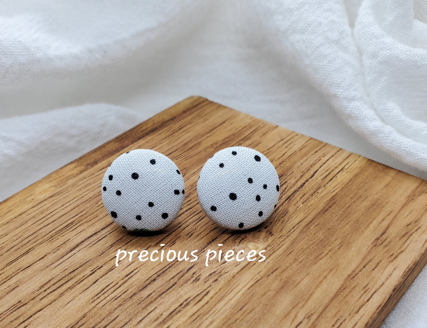 Small Polka-dot Fabric Earrings