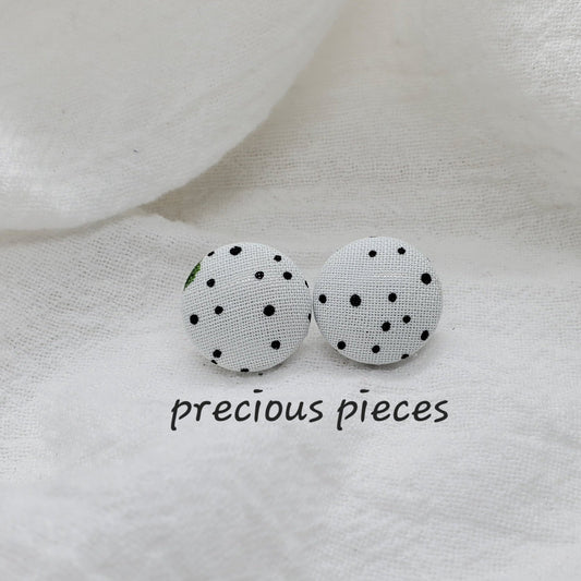 Small Polka-dot Fabric Earrings