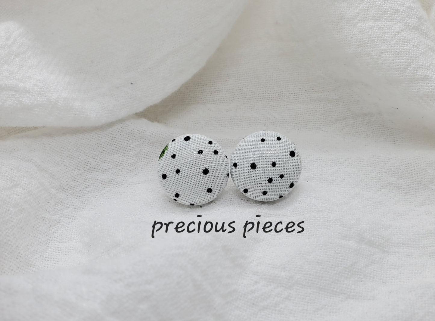 Small Polka-dot Fabric Earrings