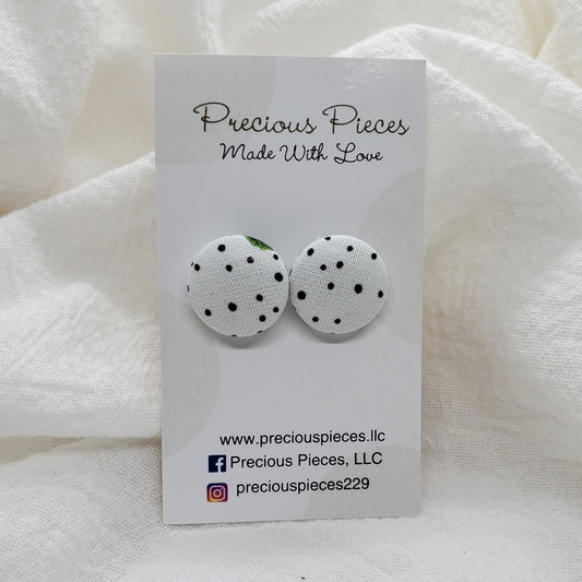 Small Polka-dot Fabric Earrings