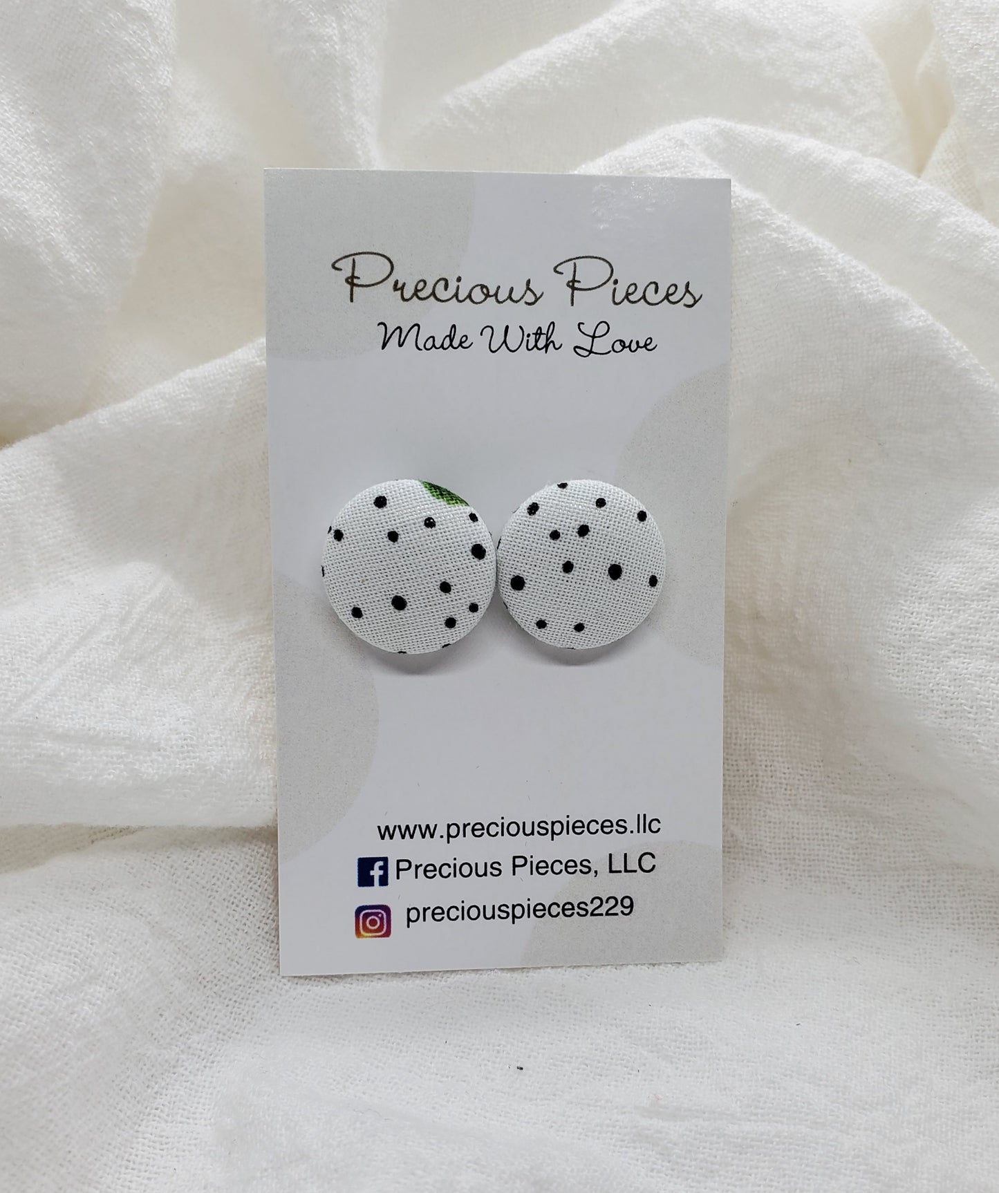 Small Polka-dot Fabric Earrings