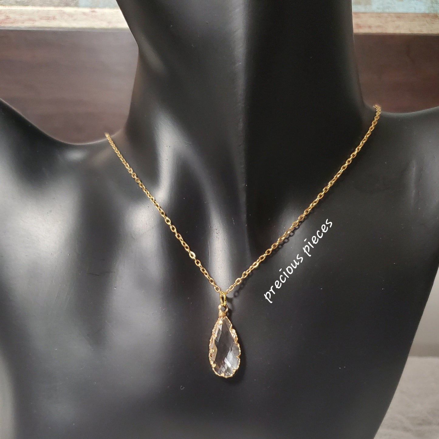 Glass Teardrop Necklace