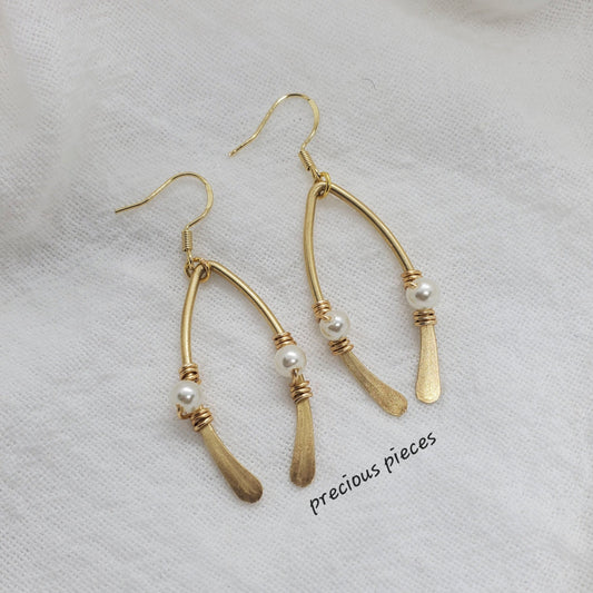 Pearl Wishbone Earrings