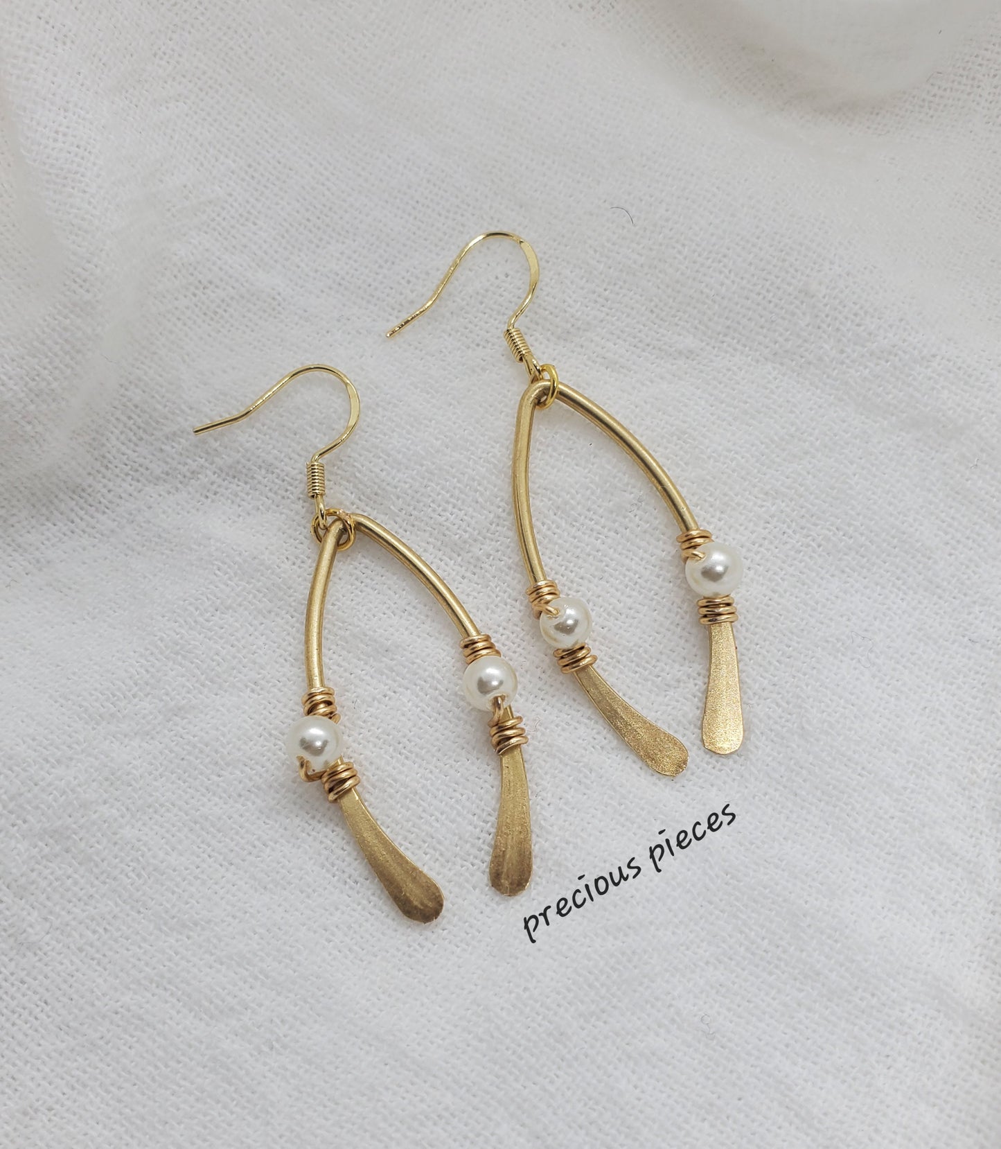 Pearl Wishbone Earrings