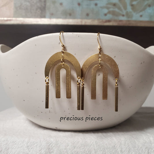 Moon Shape and Arch Earrings