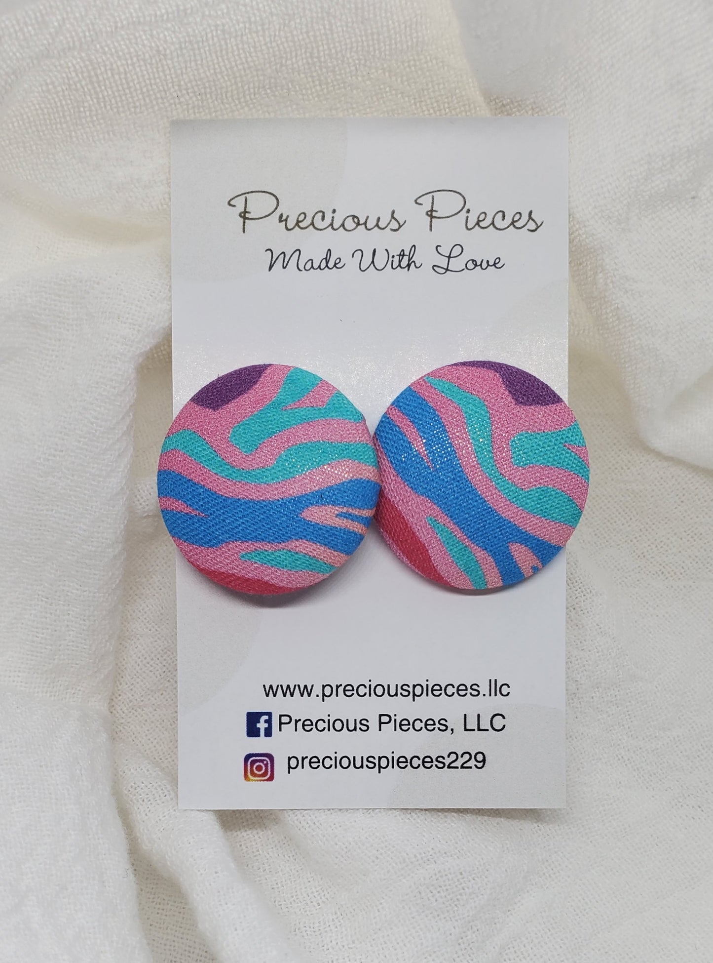 Multicolored Wavy Print Fabric Earrings