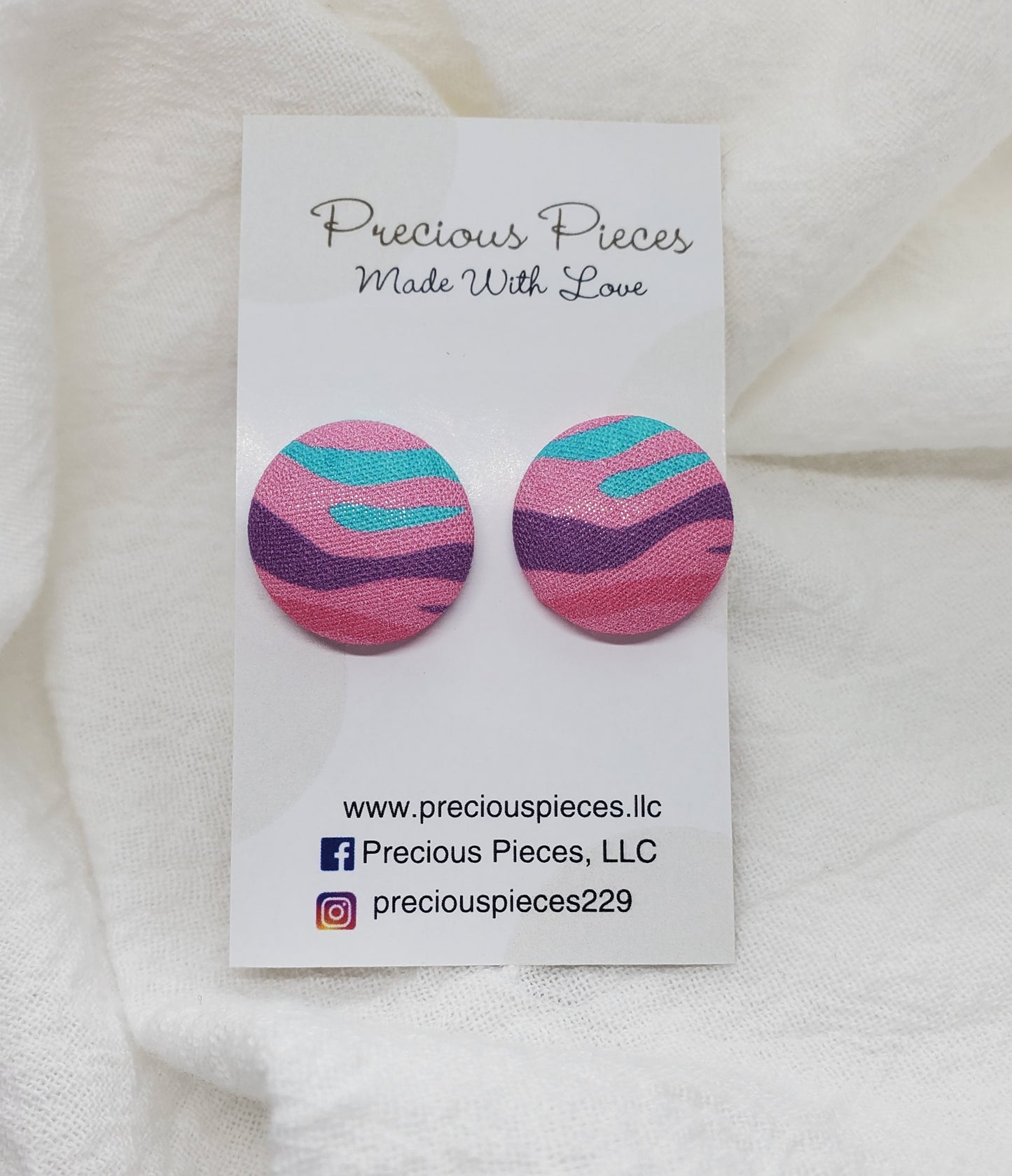 Multicolored Wavy Print Fabric Earrings