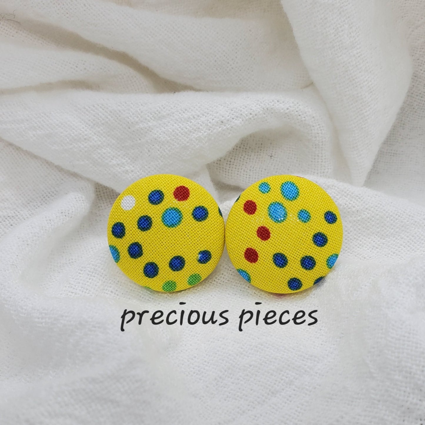 Colorful Polka-dot Fabric Earrings