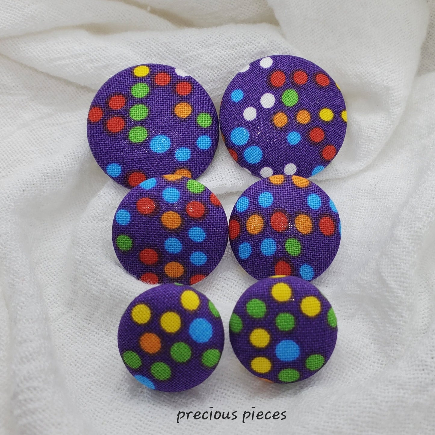 Colorful Polka-dot Fabric Earrings