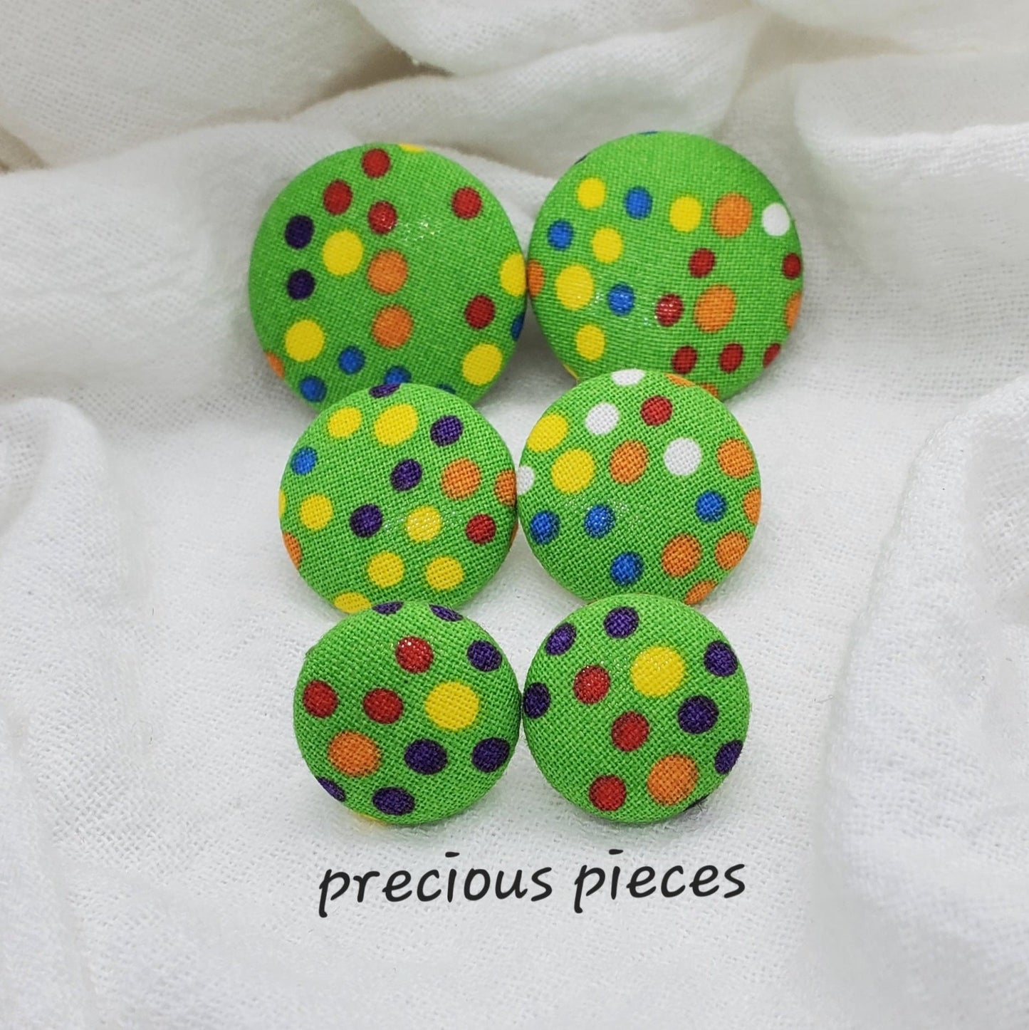 Colorful Polka-dot Fabric Earrings