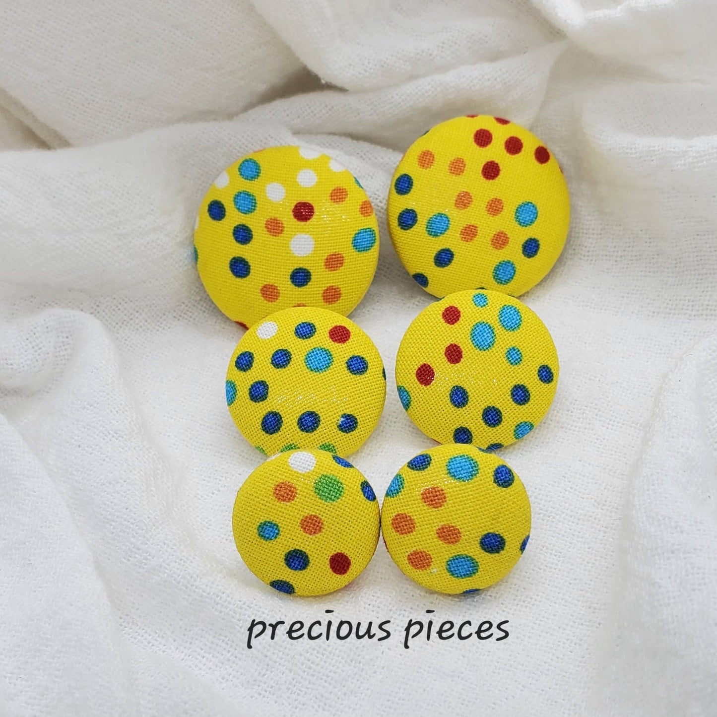 Colorful Polka-dot Fabric Earrings