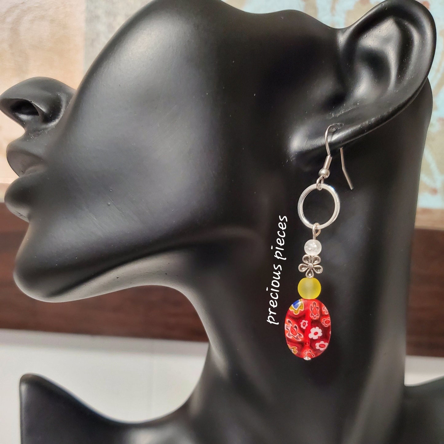 Glass Floral Earrings