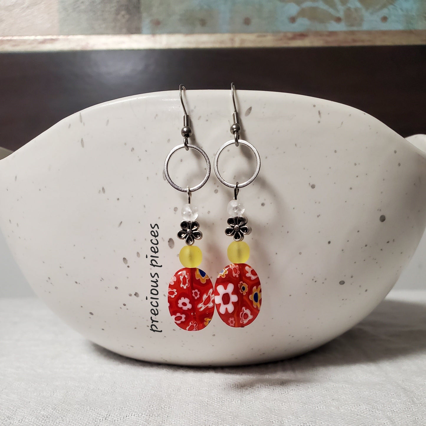 Glass Floral Earrings