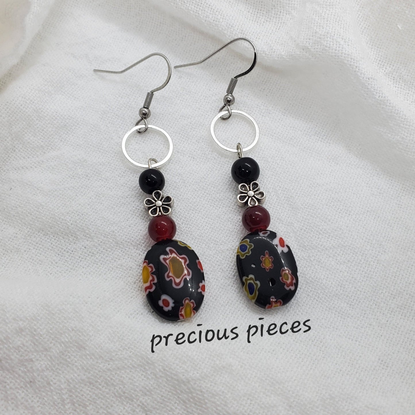 Glass Floral Earrings