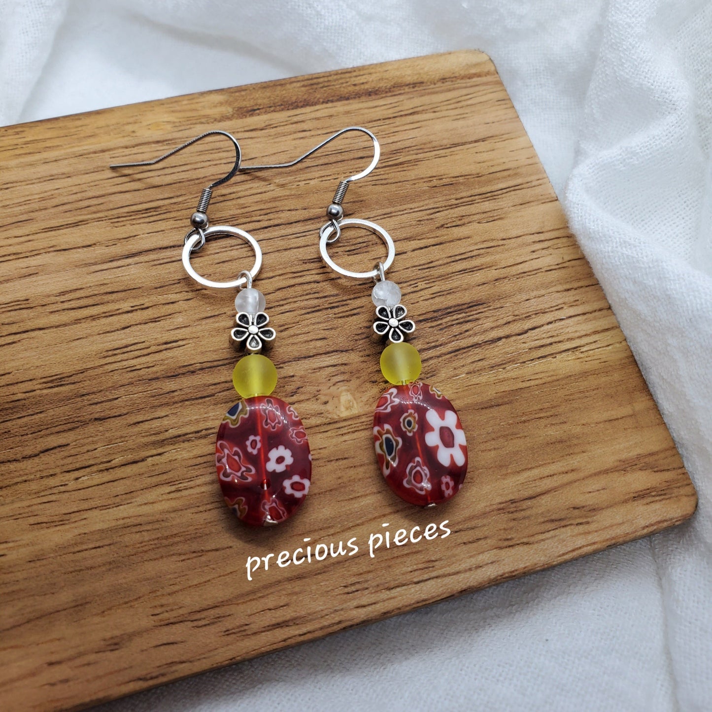 Glass Floral Earrings