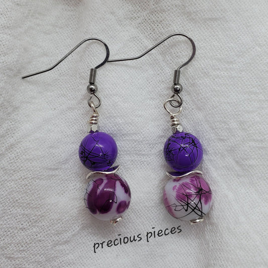 Purple Splatter Earrings