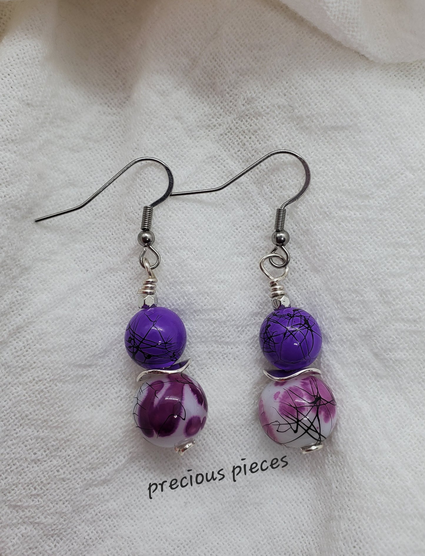 Purple Splatter Earrings