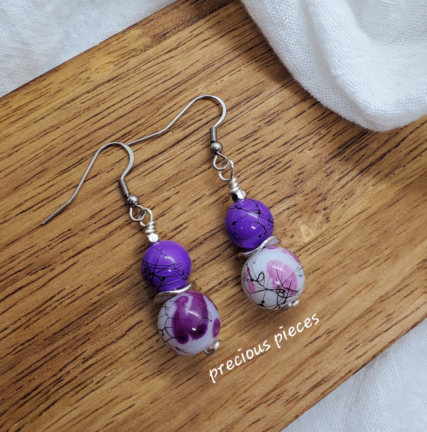 Purple Splatter Earrings