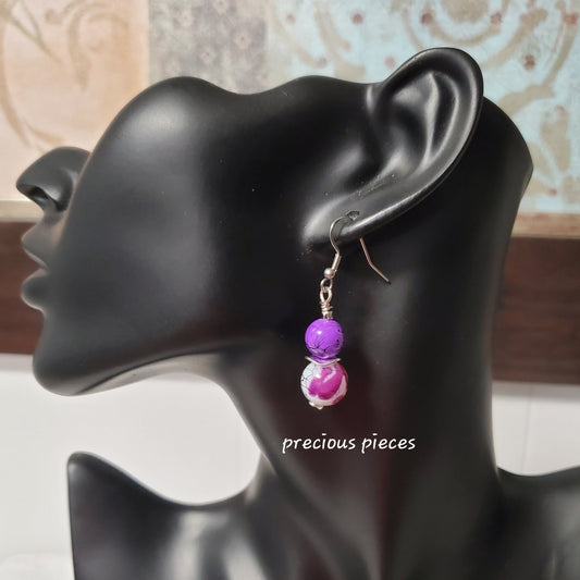 Purple Splatter Earrings