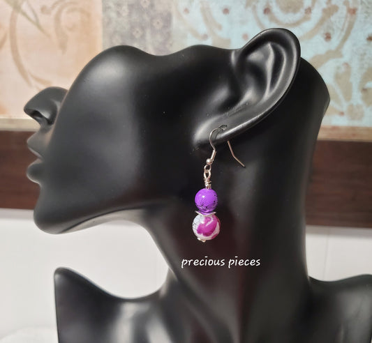 Purple Splatter Earrings