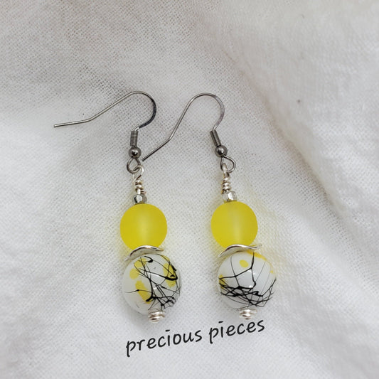 Yellow Splatter Earrings