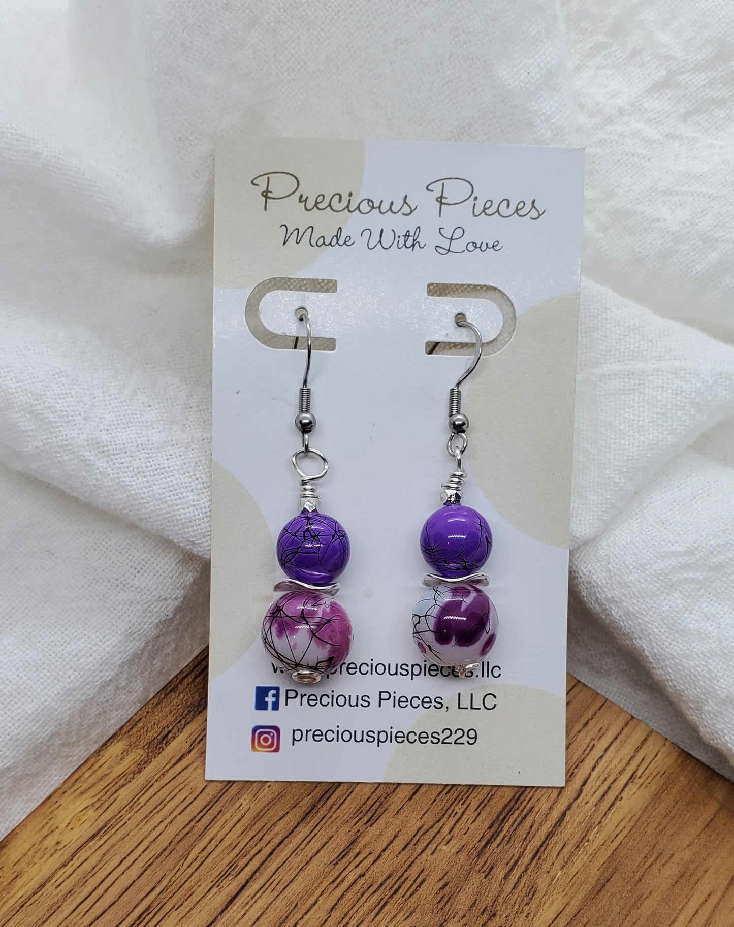 Purple Splatter Earrings