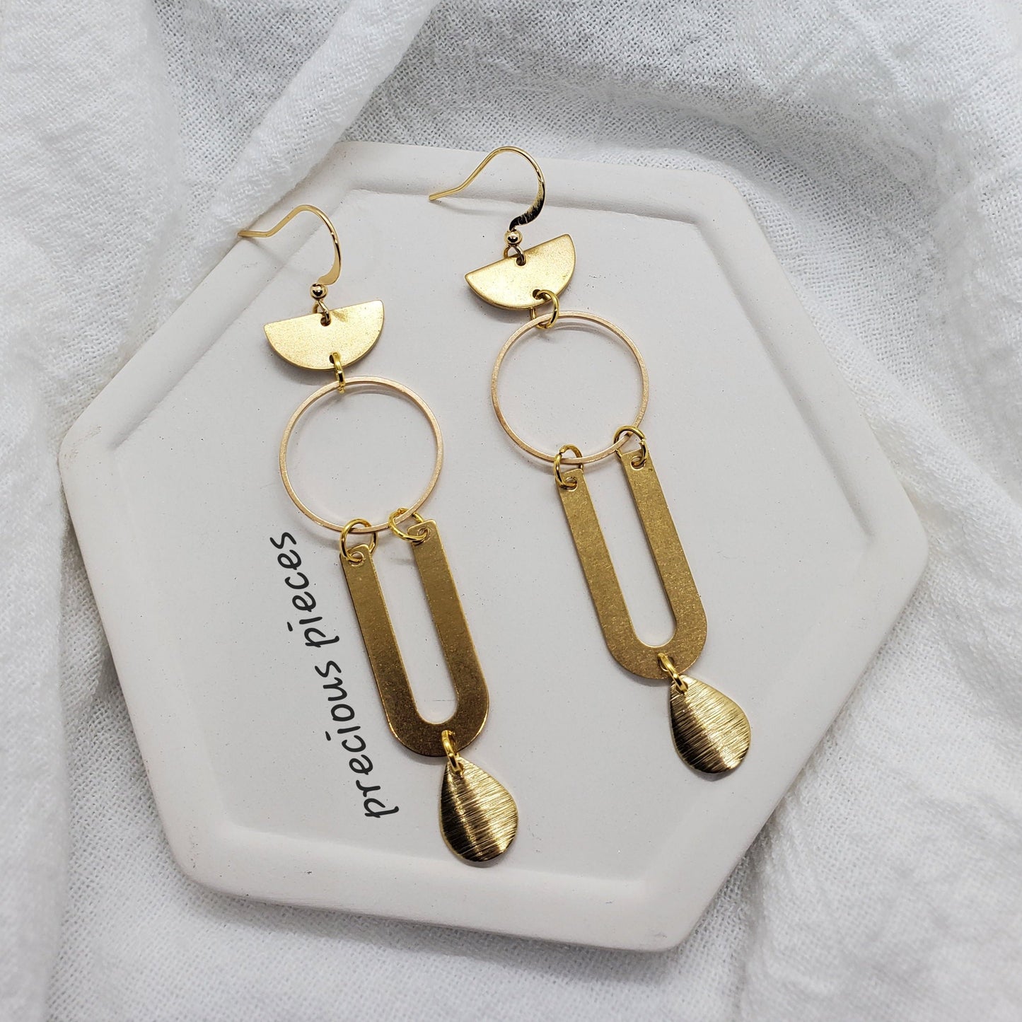 Four Piece Brass Earrings