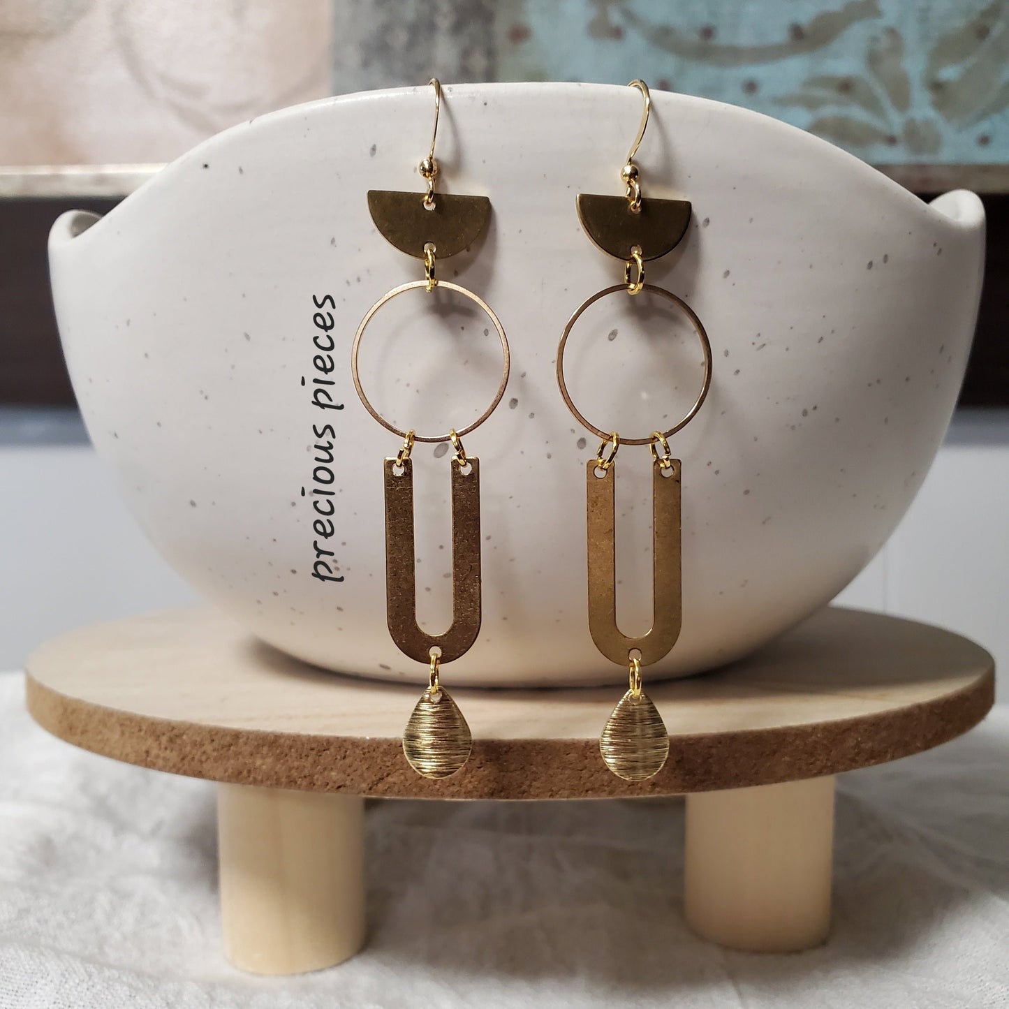 Four Piece Brass Earrings