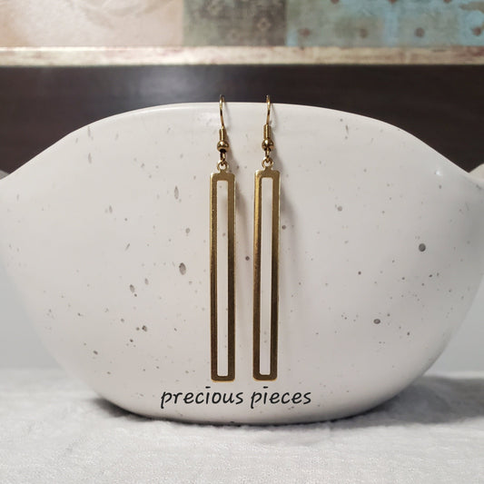 Brass Bar Earrings