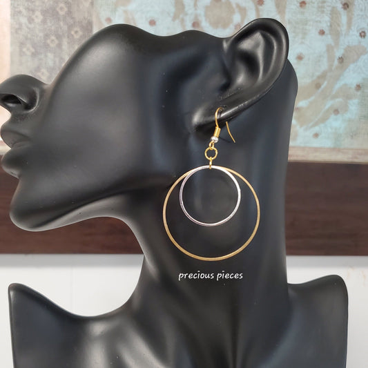 Two Toned Hoop Earrings