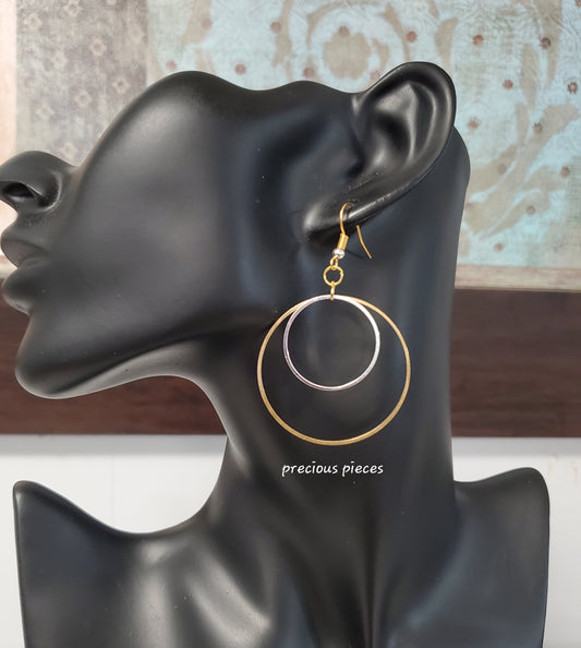 Two-tone Hoop Earrings