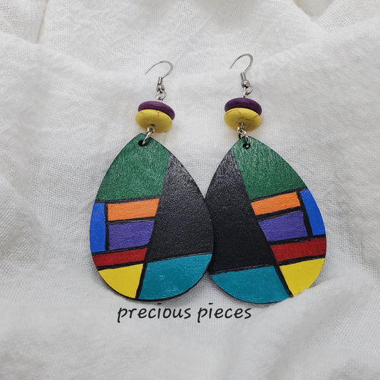 Color Block Teardrop Earrings