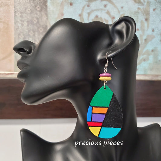 Color Block Teardrop Earrings