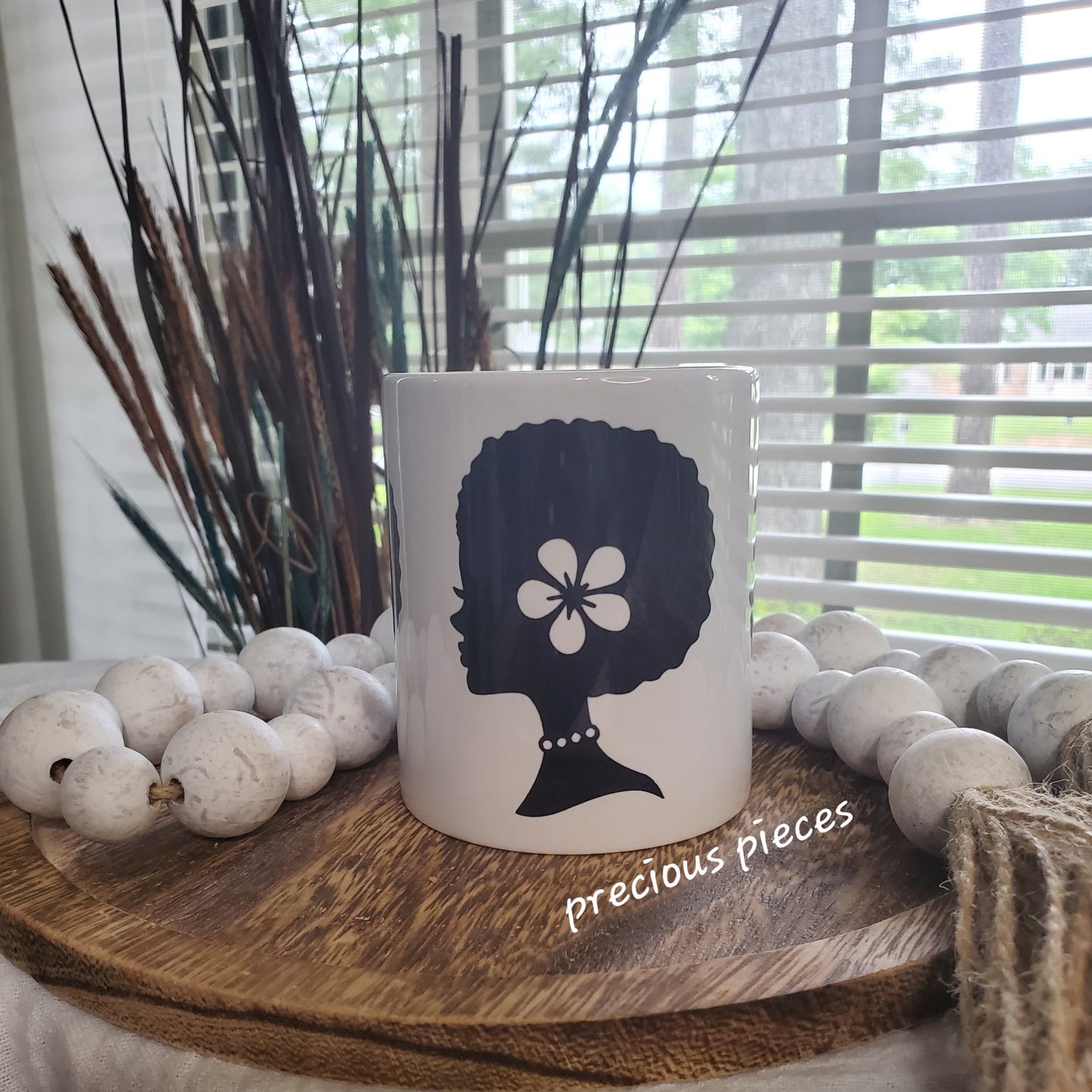 Afro Woman with Flower In Her Hair Mug